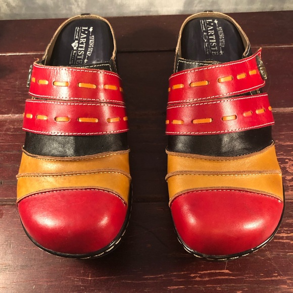 L' Artiste Spring Step Mule Women's Reggae Slide Leather Clogs Size 41/US 9.5 - Picture 4 of 9